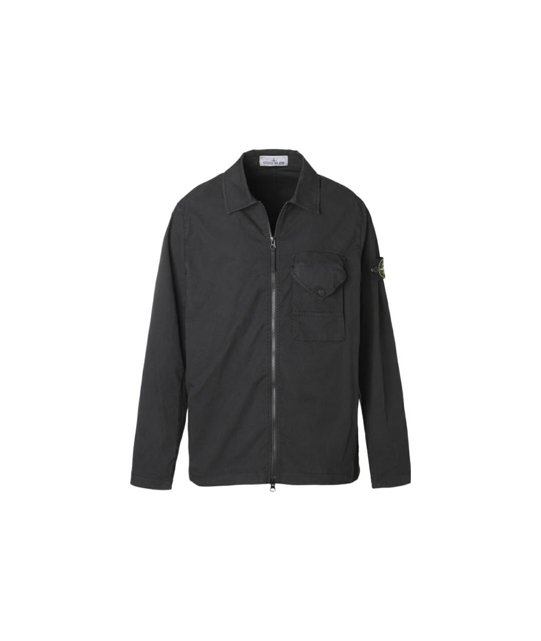 STONE ISLAND Черная хлопковая куртка, фото 1