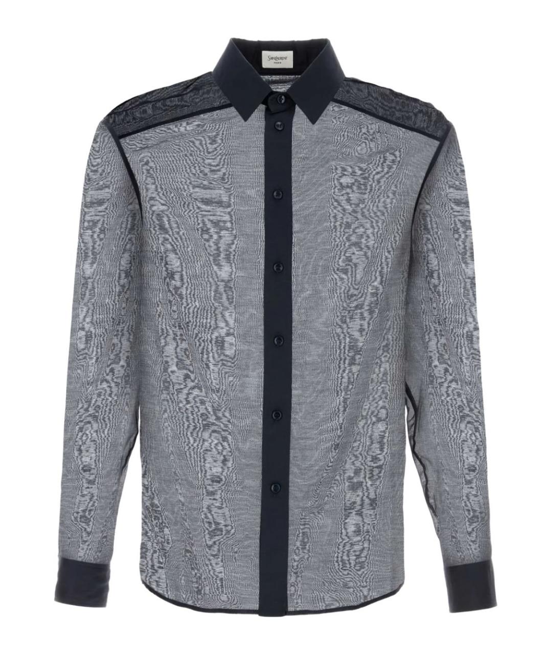 SAINT LAURENT Темно-синяя шелковая кэжуал рубашка, фото 1