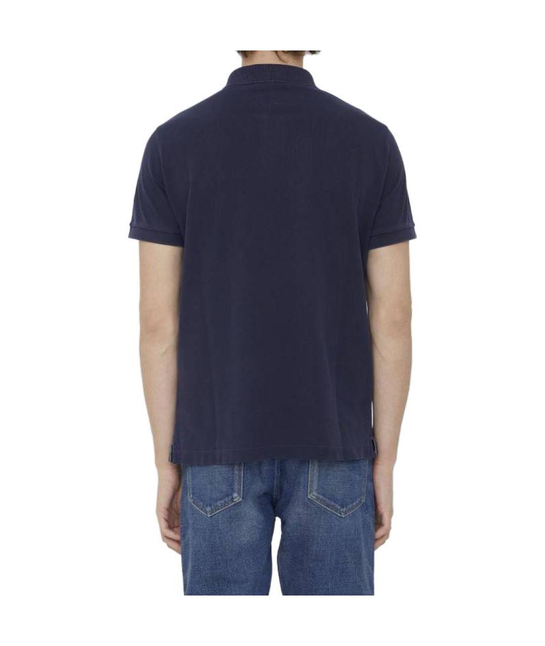 STONE ISLAND Синее хлопковое поло с коротким рукавом, фото 4