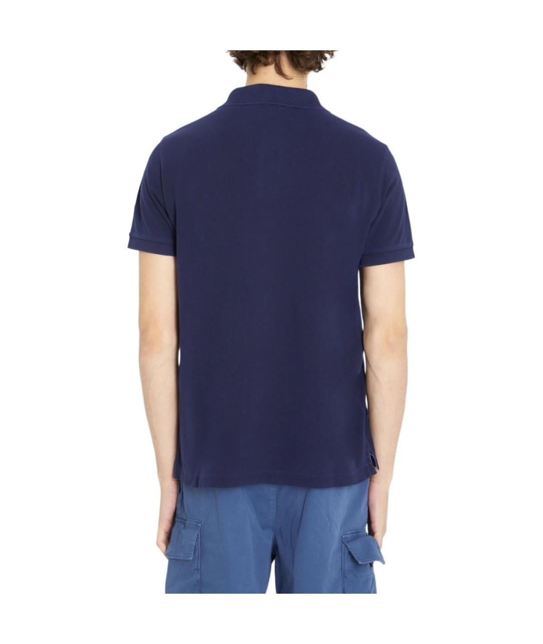 STONE ISLAND Синее хлопковое поло с коротким рукавом, фото 5