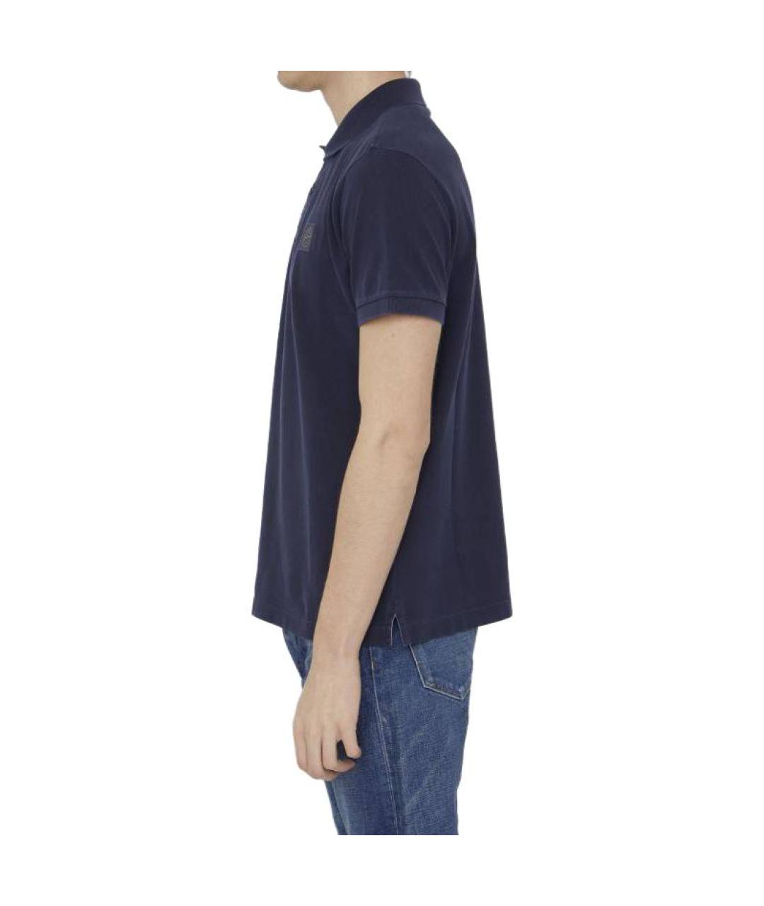 STONE ISLAND Синее хлопковое поло с коротким рукавом, фото 6