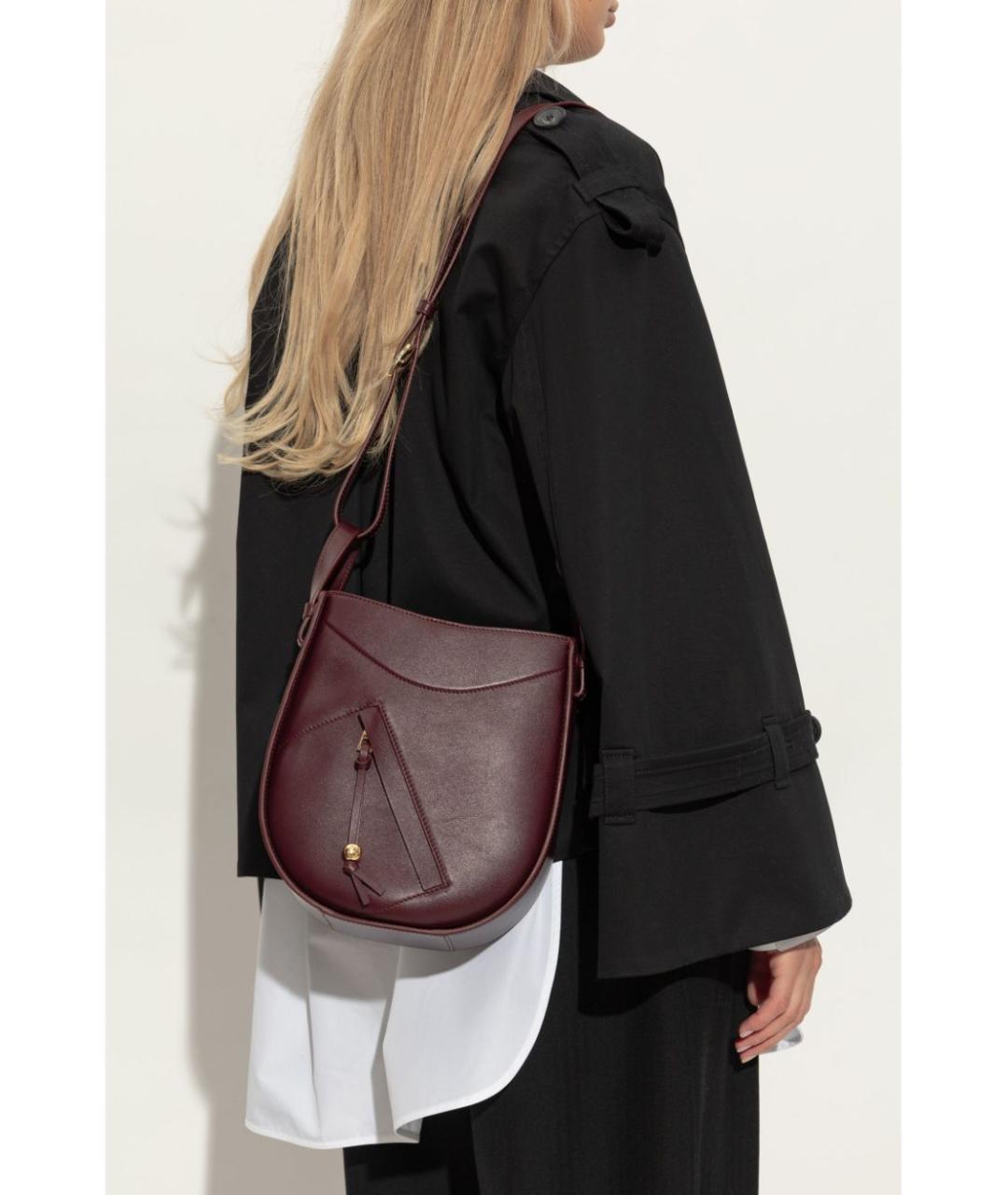 LOEWE Бордовая кожаная сумка тоут, фото 3