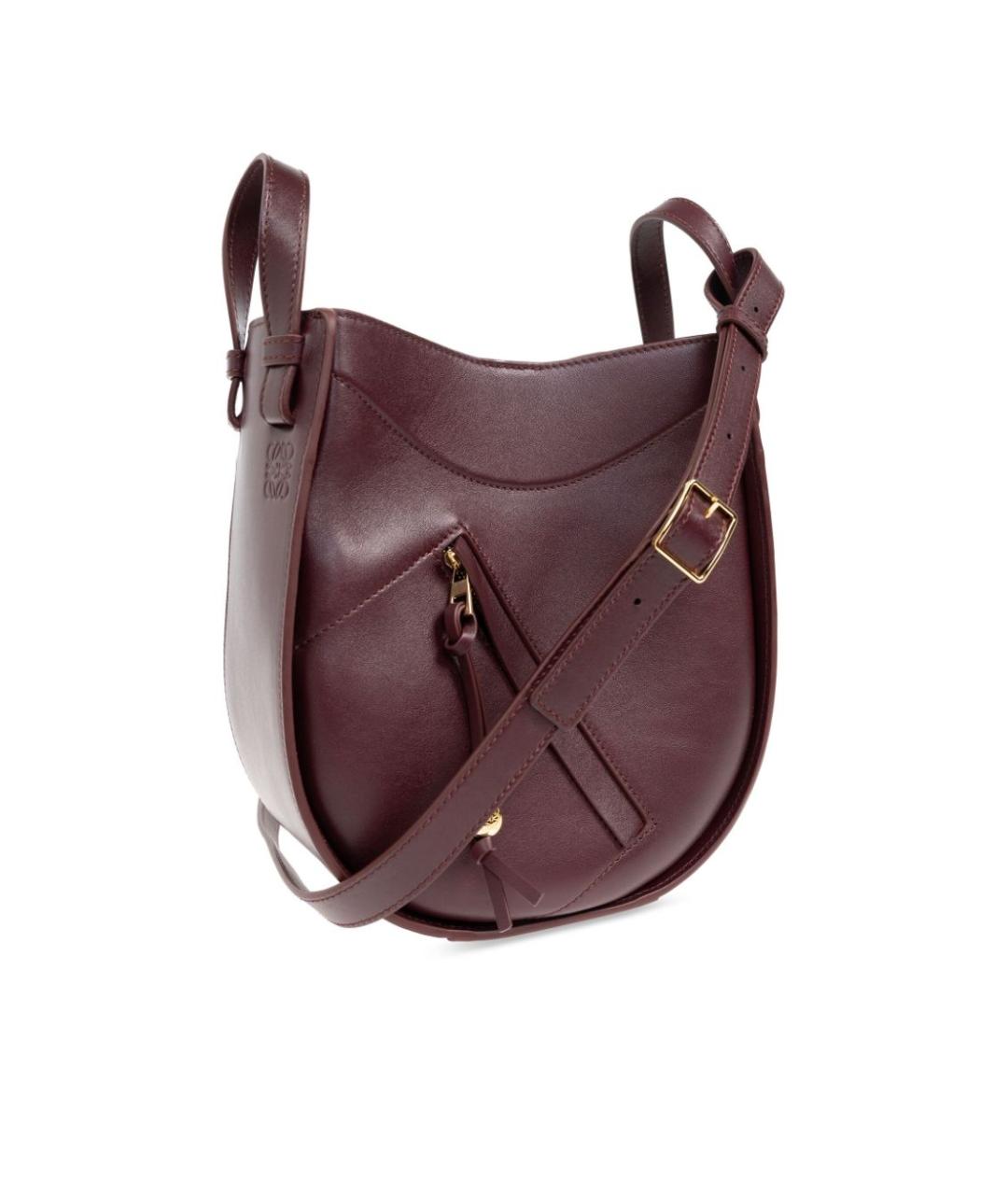LOEWE Бордовая кожаная сумка тоут, фото 5