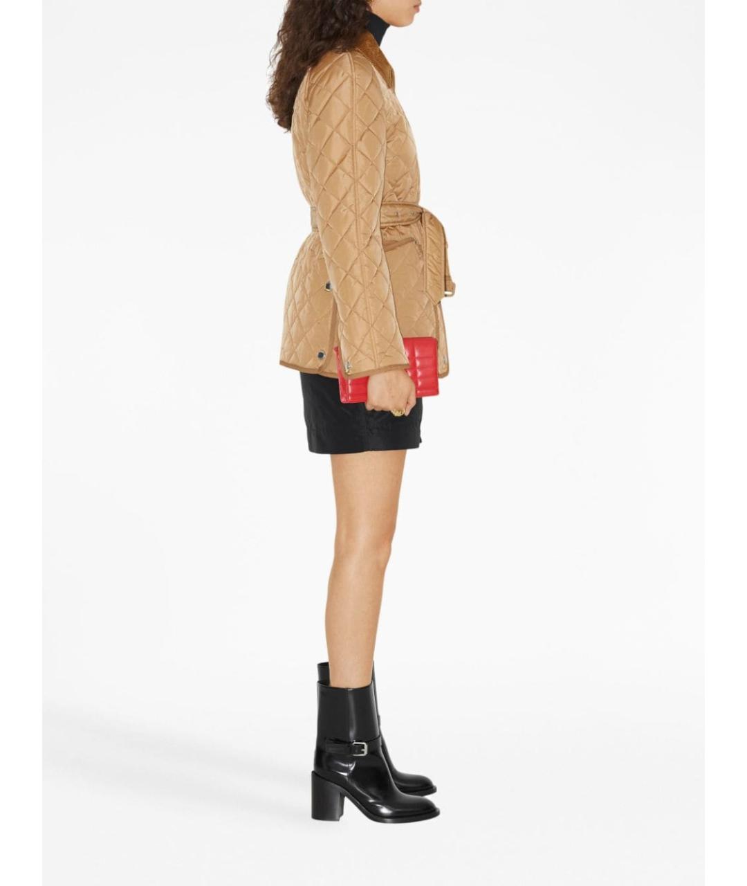 BURBERRY Бежевая полиэстеровая куртка, фото 2
