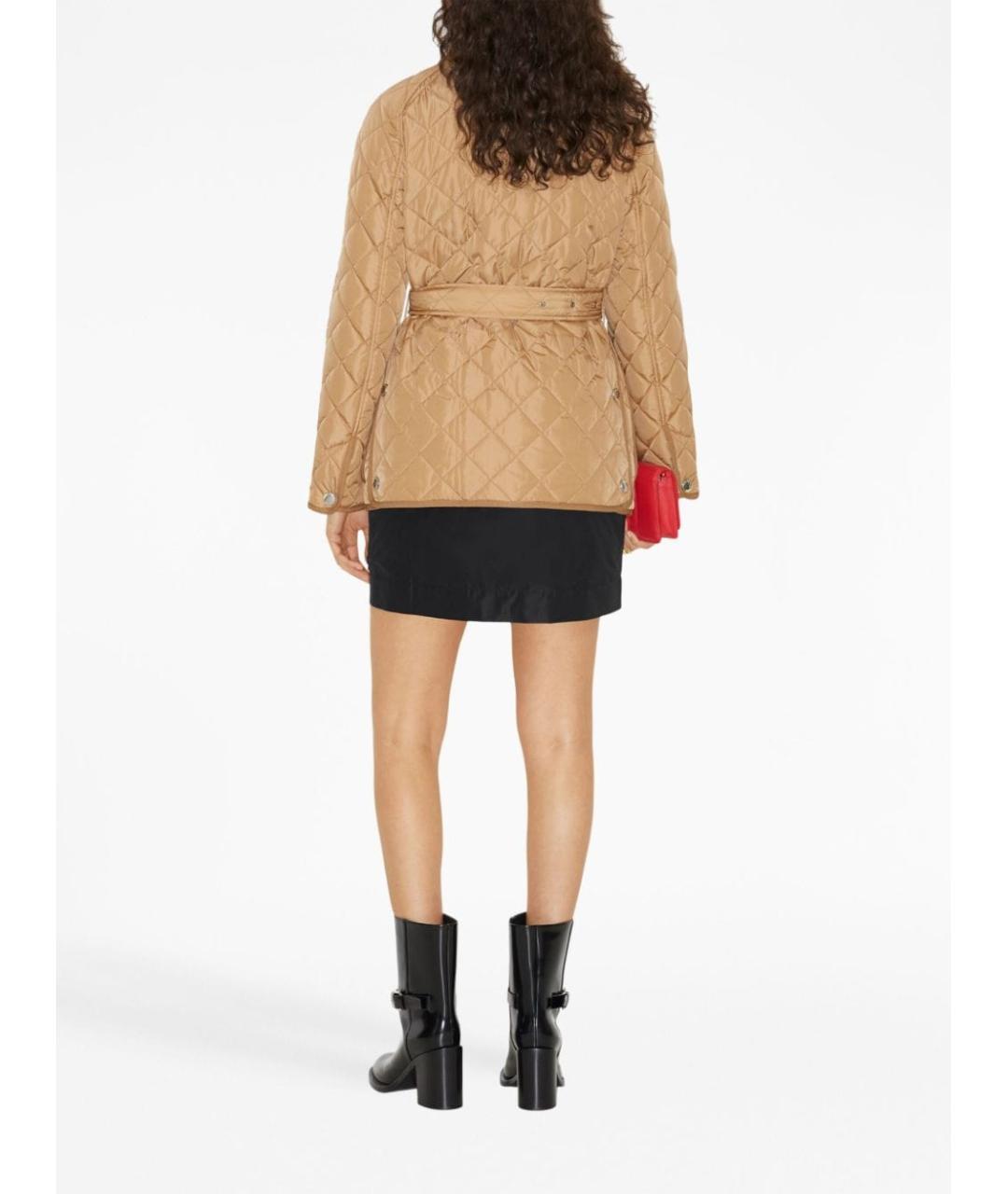 BURBERRY Бежевая полиэстеровая куртка, фото 4