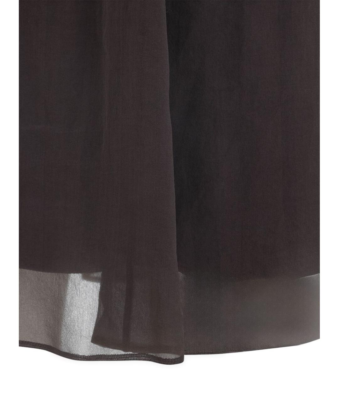BRUNELLO CUCINELLI Коричневая шелковая юбка миди, фото 3
