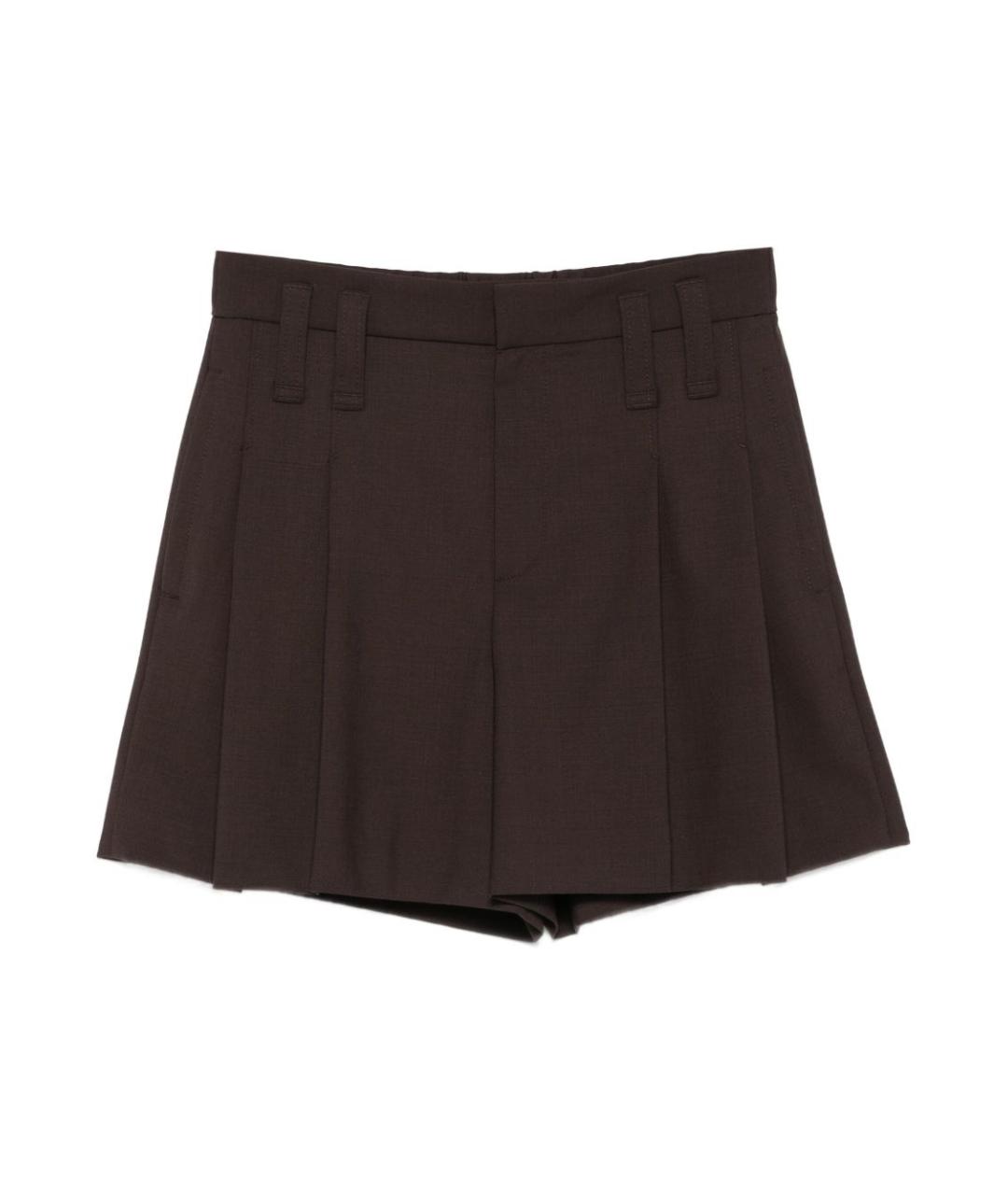 BRUNELLO CUCINELLI Коричневые шерстяные шорты, фото 1