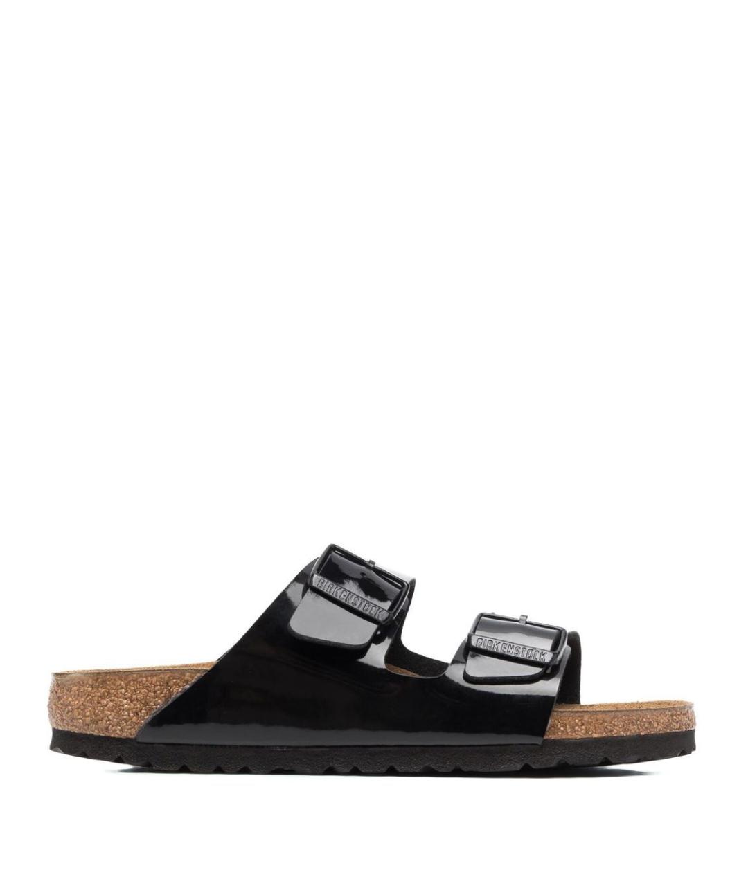 BIRKENSTOCK Черные кожаные шлепанцы, фото 6