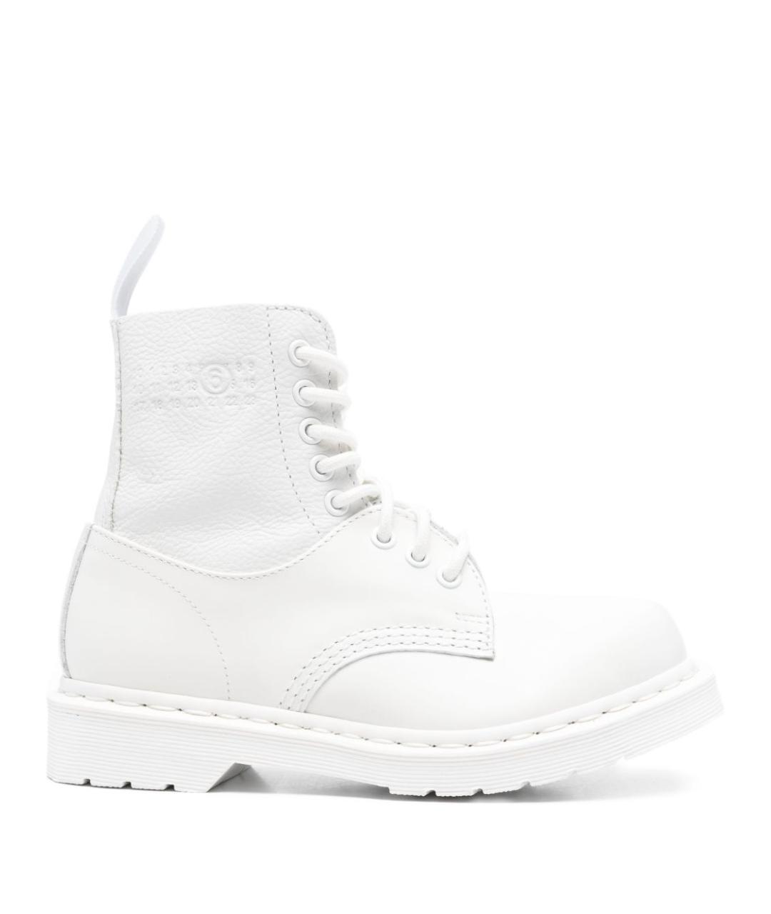 MM6 MAISON MARGIELA Белые кожаные ботинки, фото 1