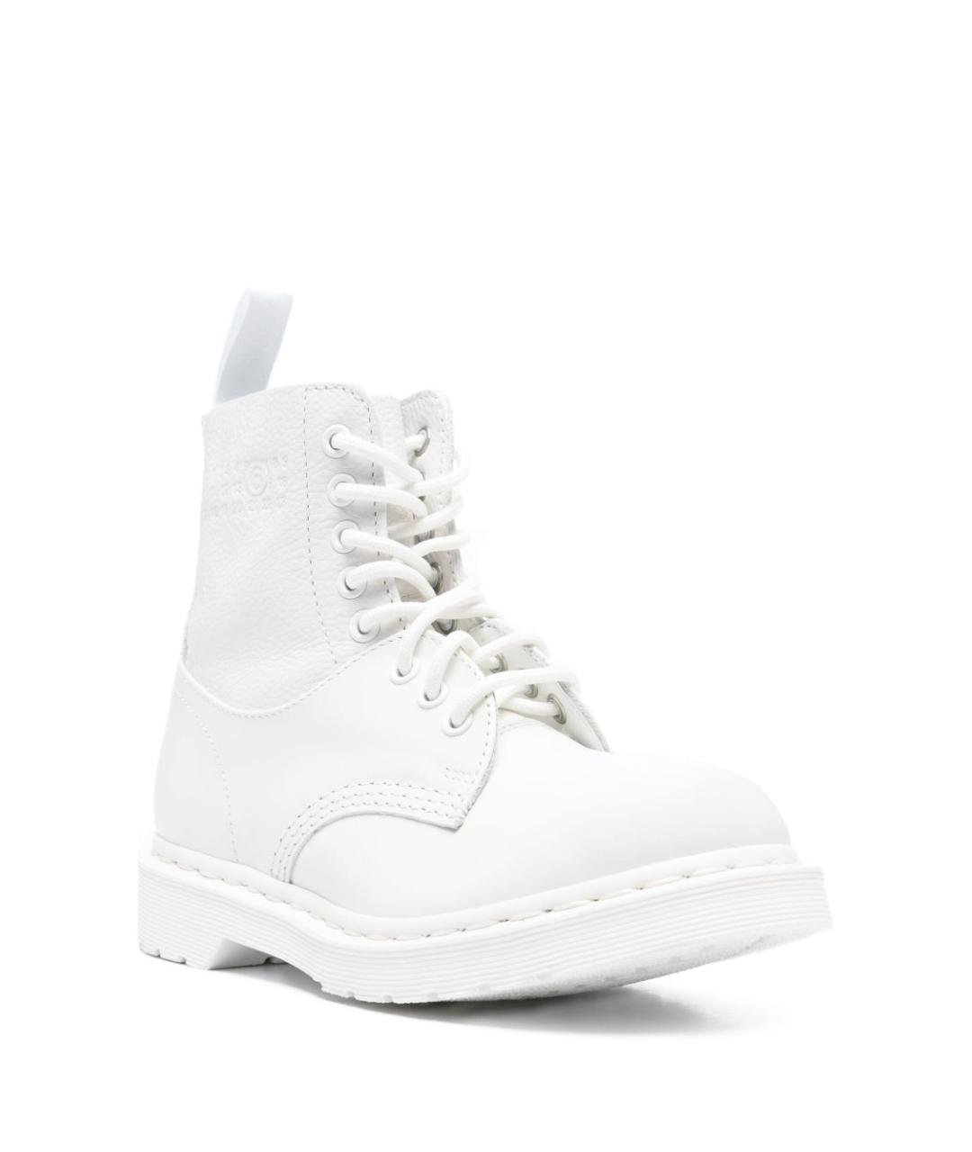 MM6 MAISON MARGIELA Белые кожаные ботинки, фото 2