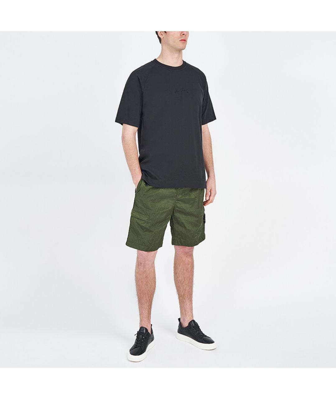 STONE ISLAND Зеленые шорты, фото 3