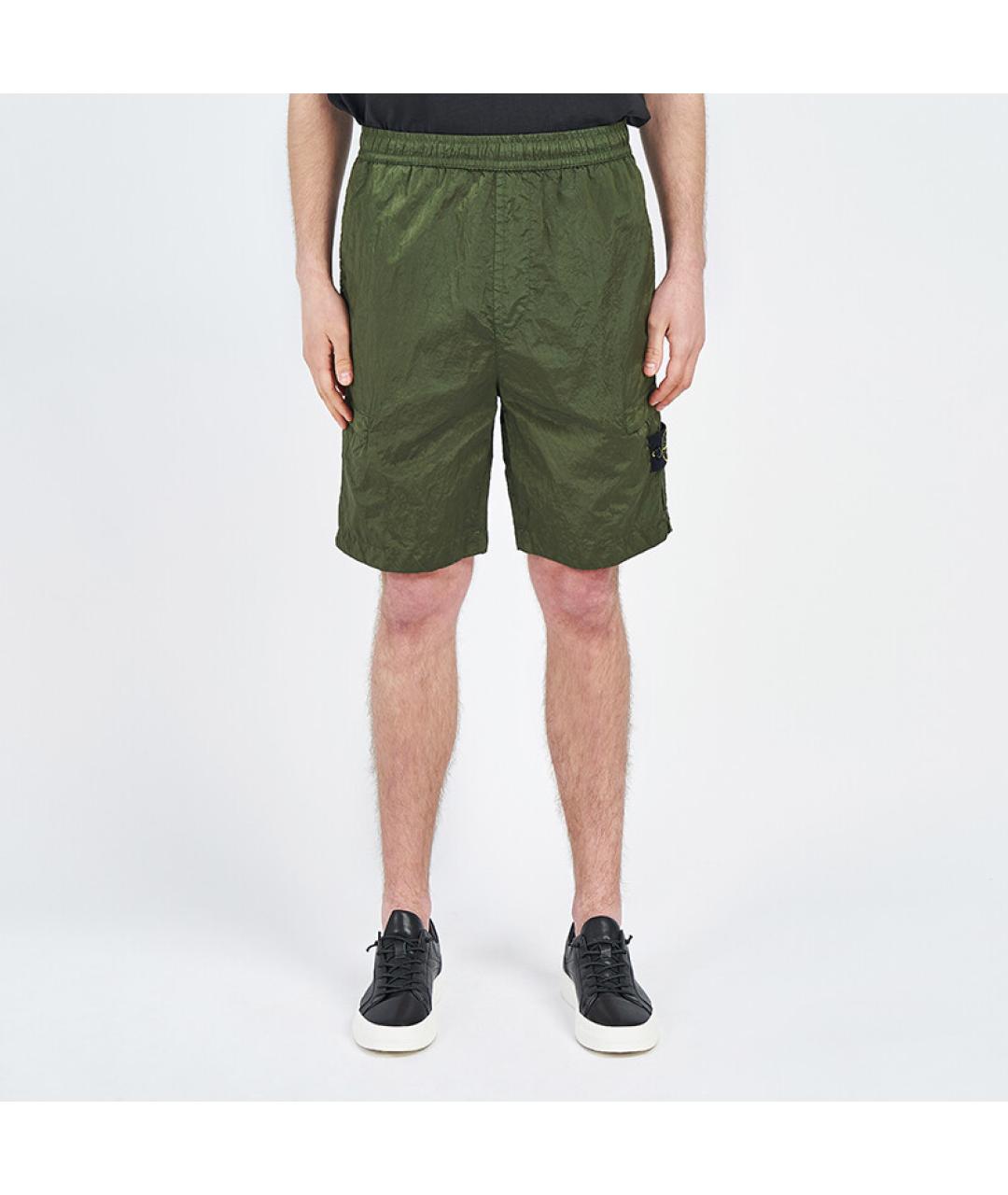 STONE ISLAND Зеленые шорты, фото 4