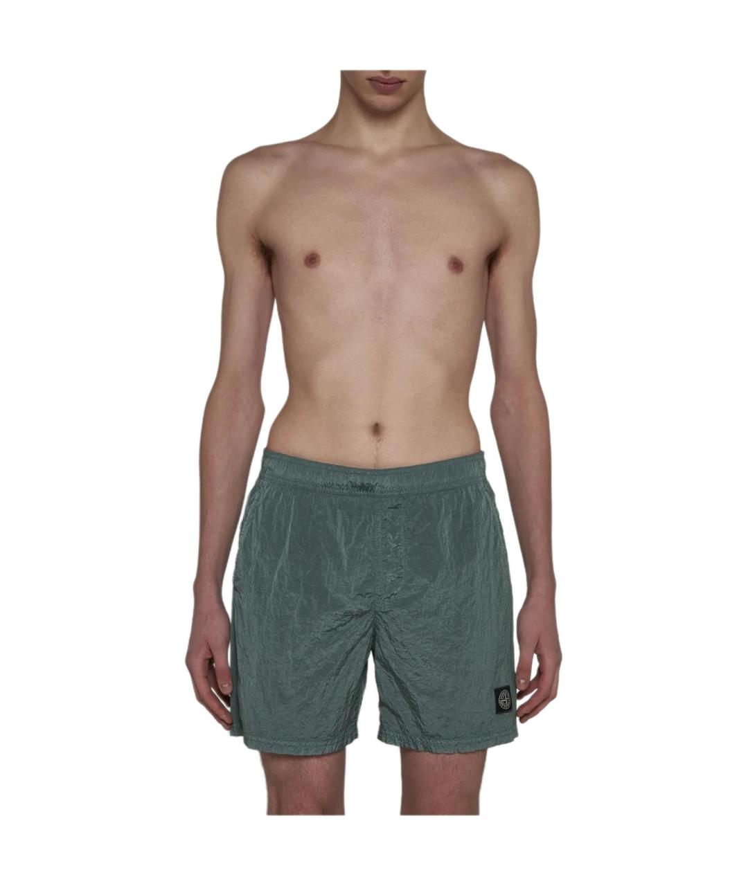 STONE ISLAND Зеленые шорты, фото 2