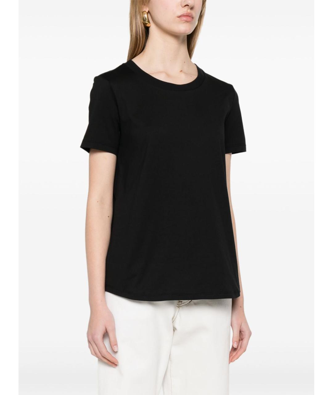 'S MAX MARA Черная хлопковая футболка, фото 3