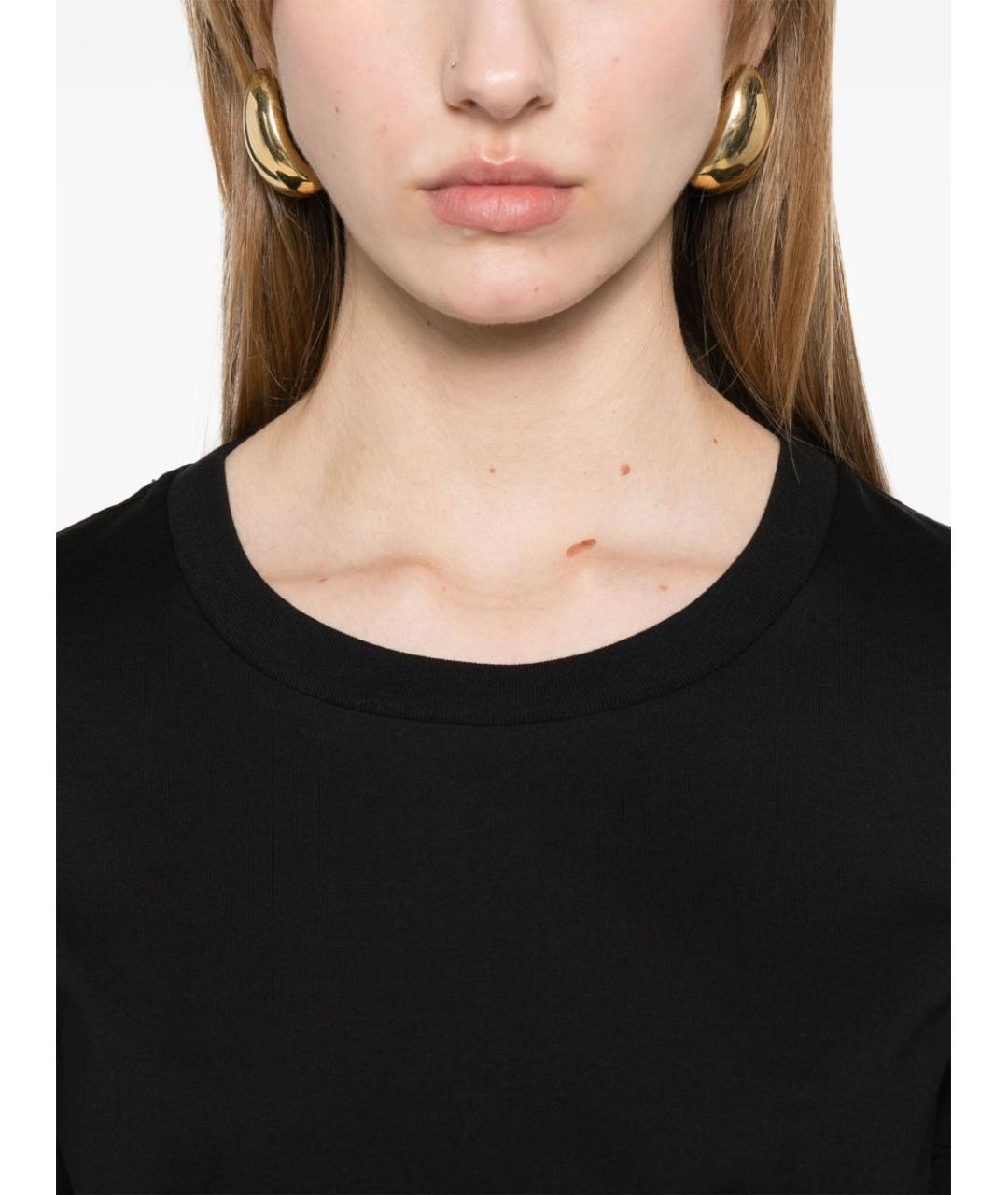'S MAX MARA Черная хлопковая футболка, фото 4