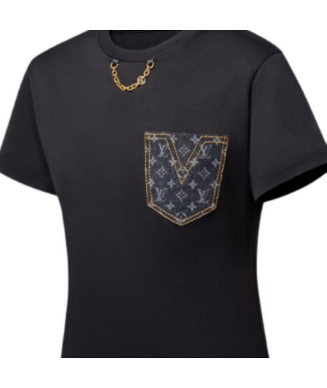 LOUIS VUITTON Черная хлопковая футболка, фото 6