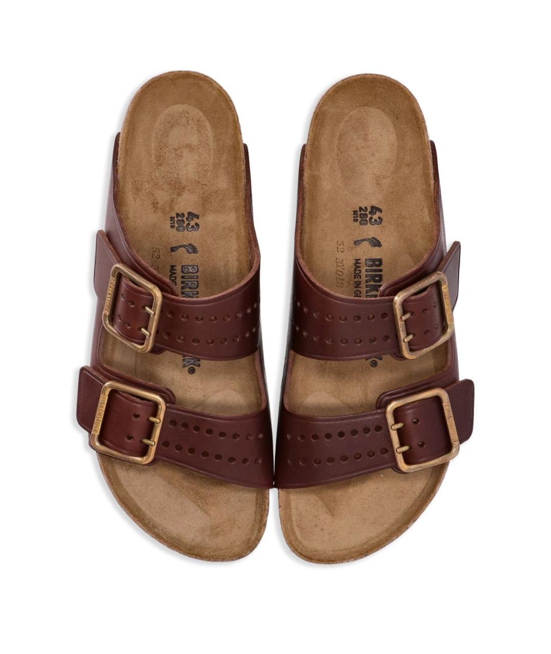 BIRKENSTOCK Бордовые кожаные сандалии, фото 2