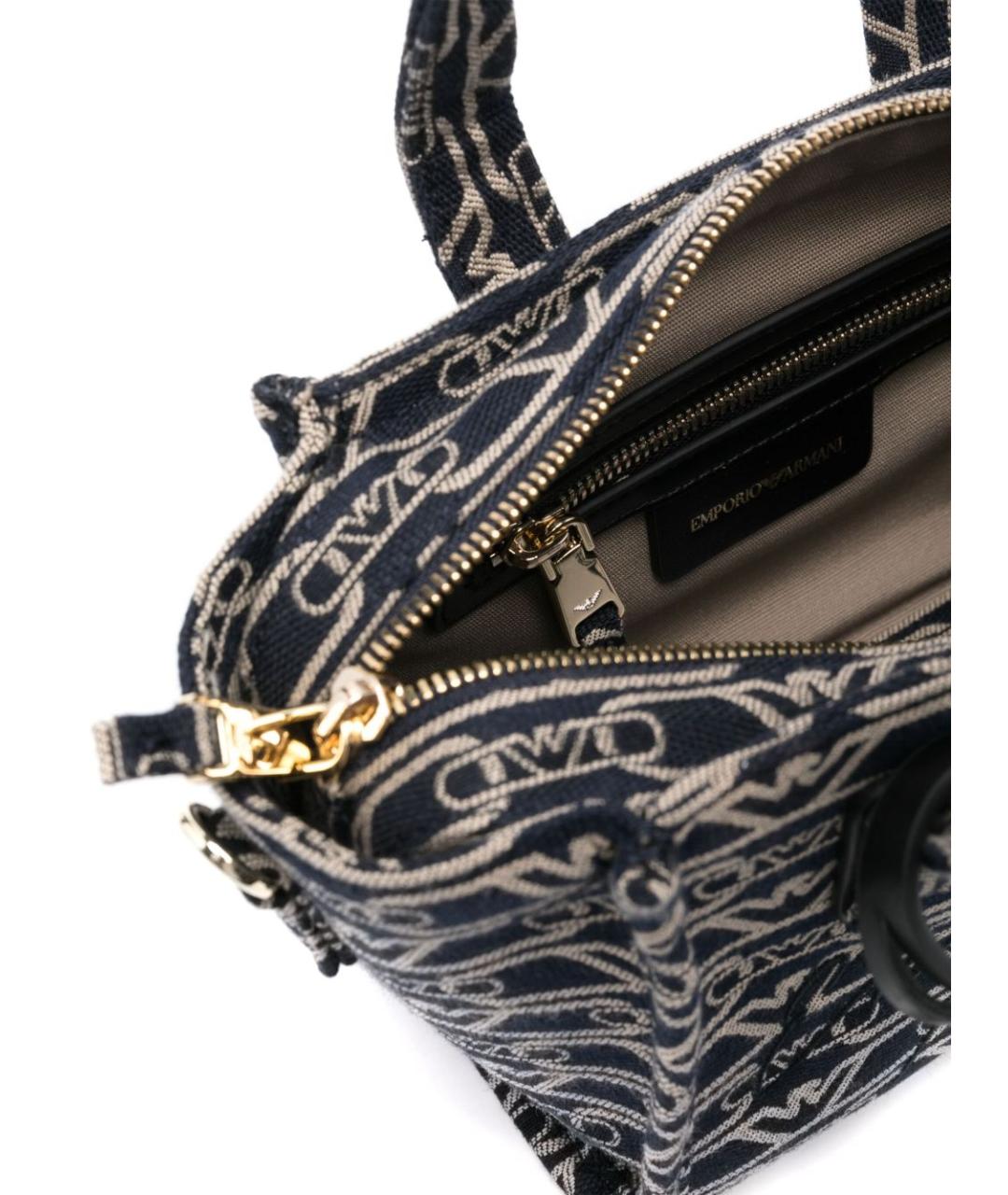 EMPORIO ARMANI Темно-синяя сумка тоут, фото 4
