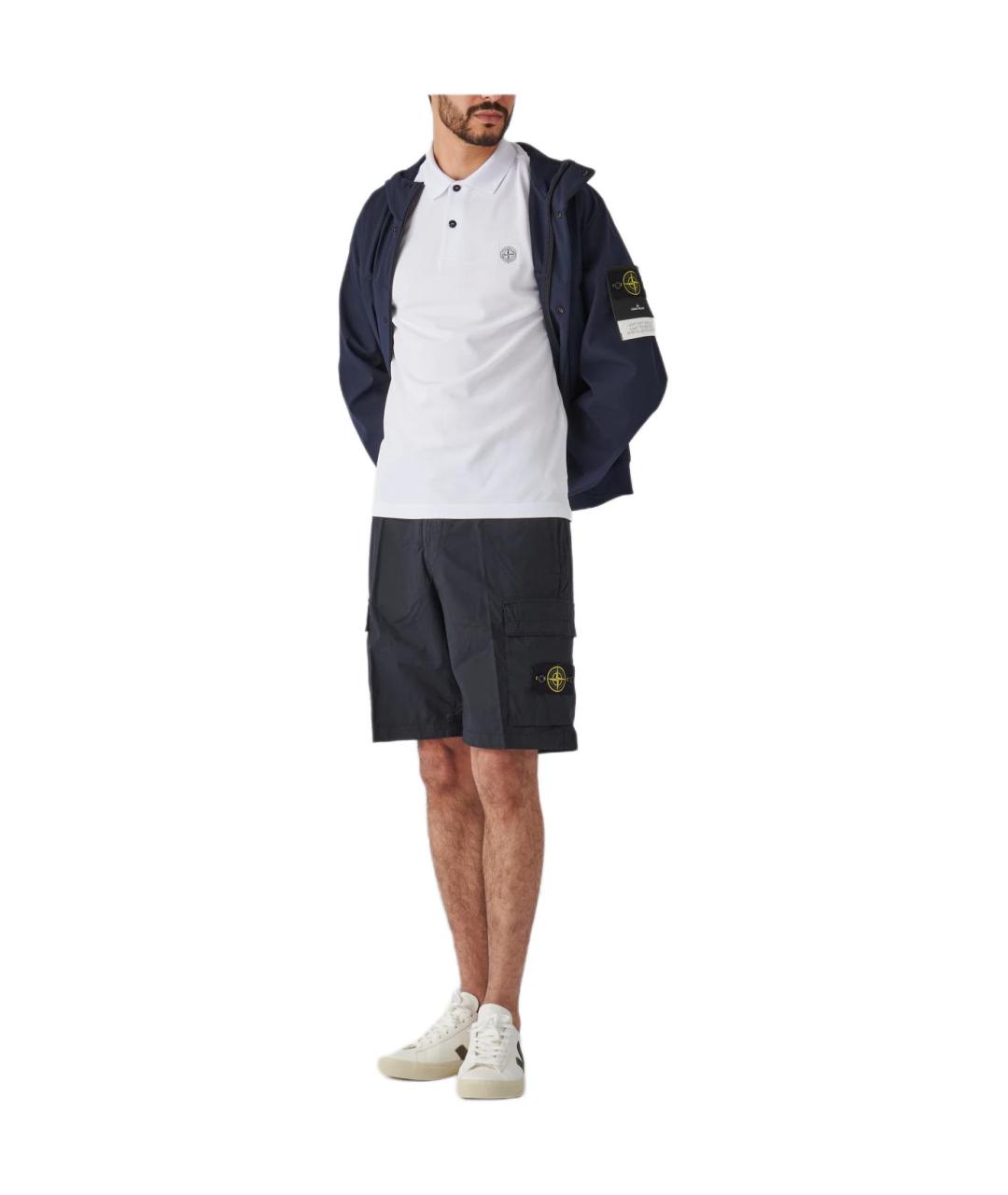 STONE ISLAND Белое поло с коротким рукавом, фото 4