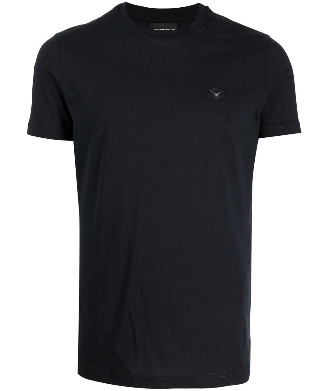 EMPORIO ARMANI Синяя хлопковая футболка, фото 1