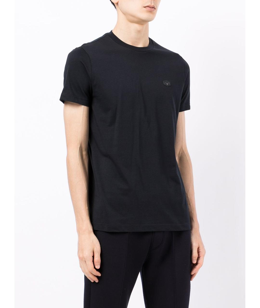EMPORIO ARMANI Синяя хлопковая футболка, фото 3