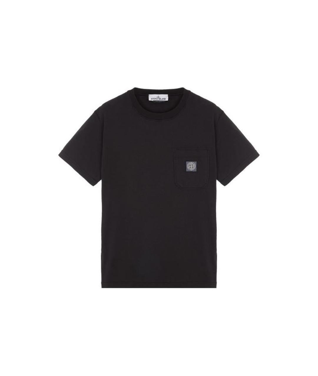 STONE ISLAND Черная хлопковая футболка, фото 1