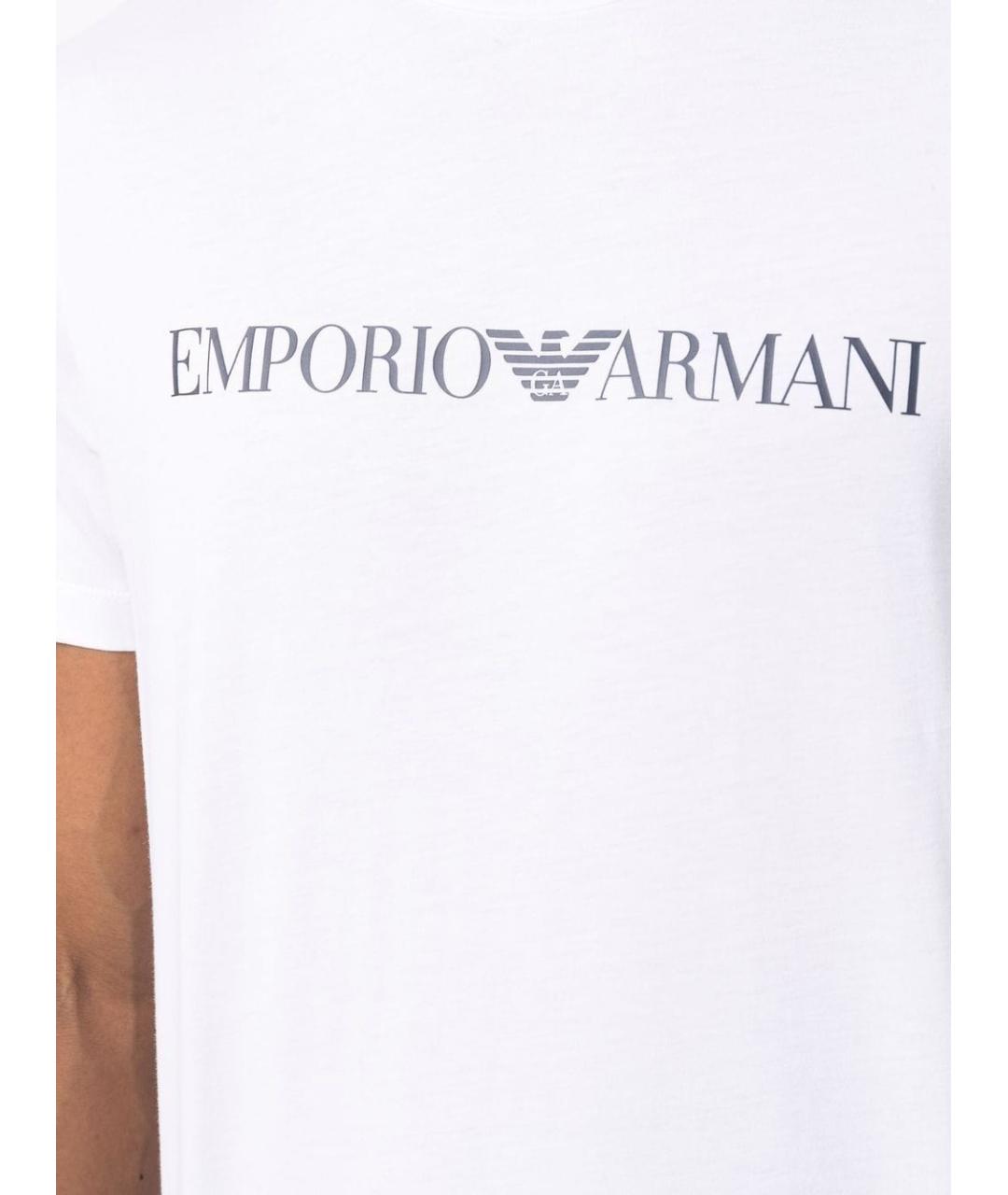 EMPORIO ARMANI Белая хлопковая футболка, фото 3