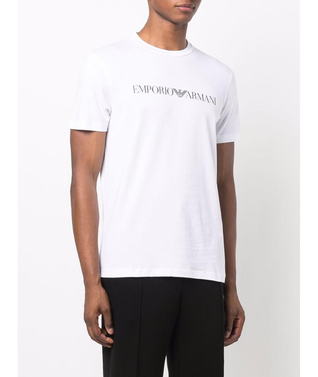 EMPORIO ARMANI Белая хлопковая футболка, фото 5