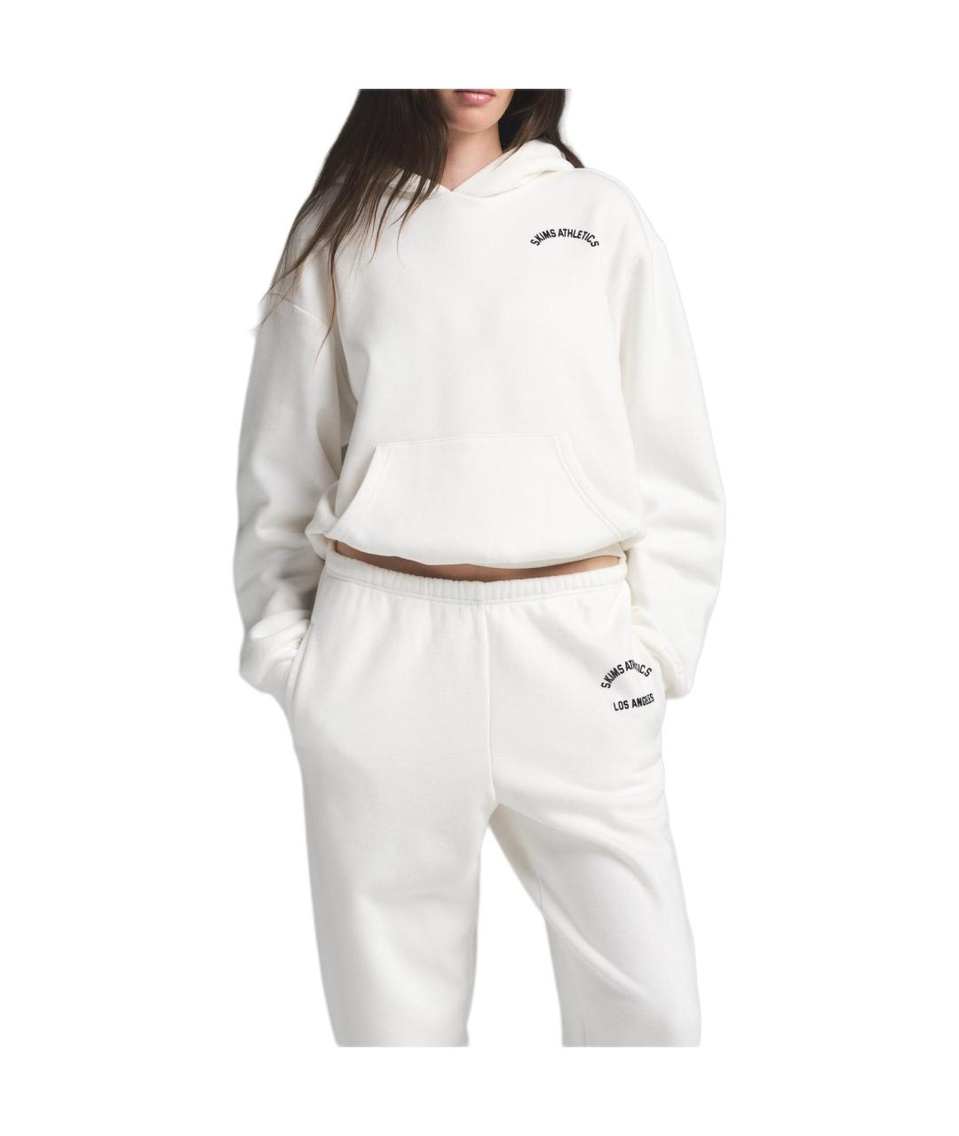 SKIMS Белые хлопковые прямые брюки, фото 2