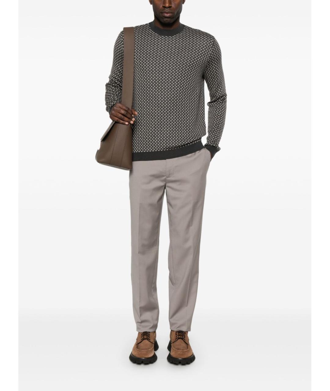 EMPORIO ARMANI Бежевые полиэстеровые повседневные брюки, фото 4