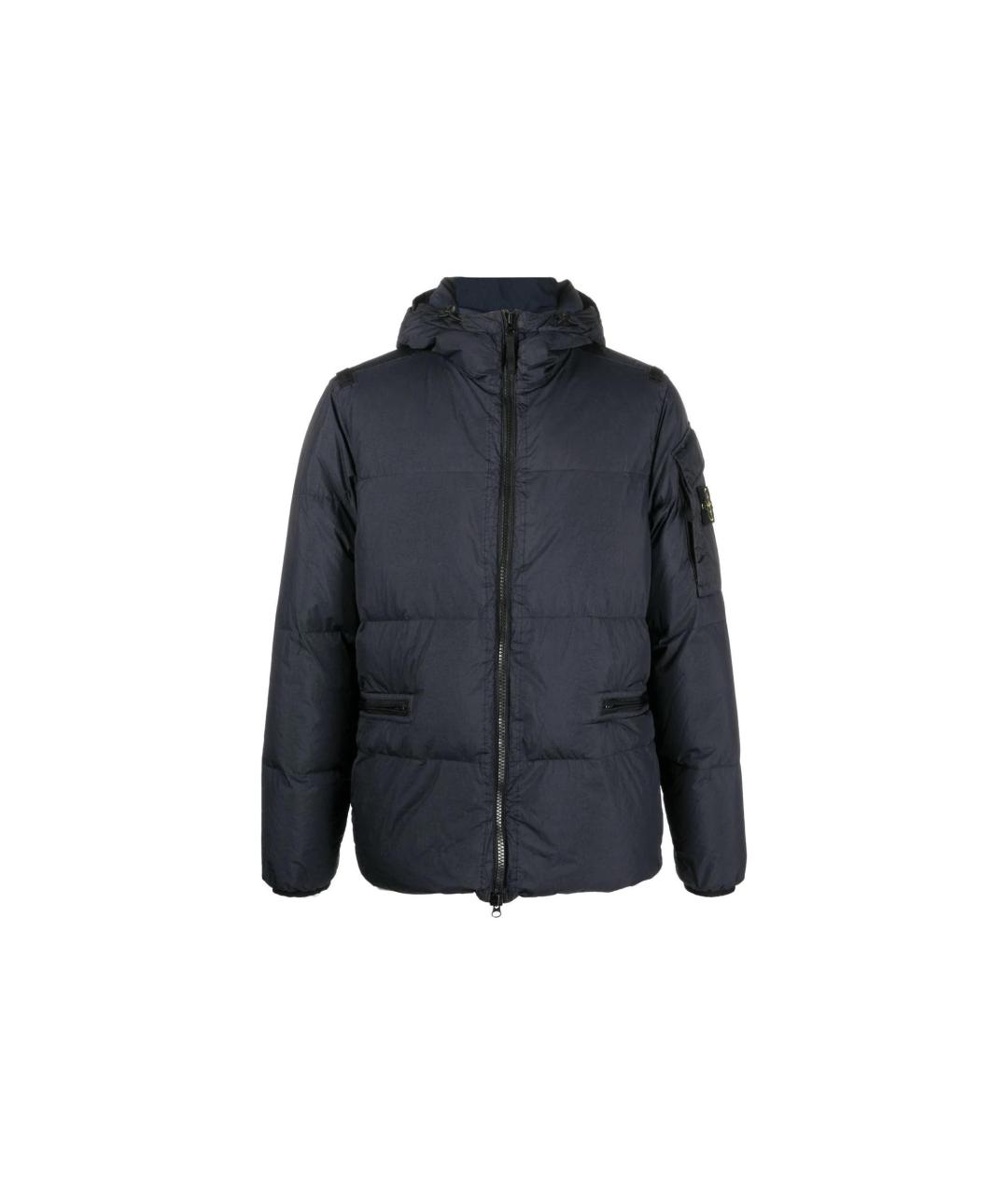 STONE ISLAND Темно-синий пуховик, фото 6