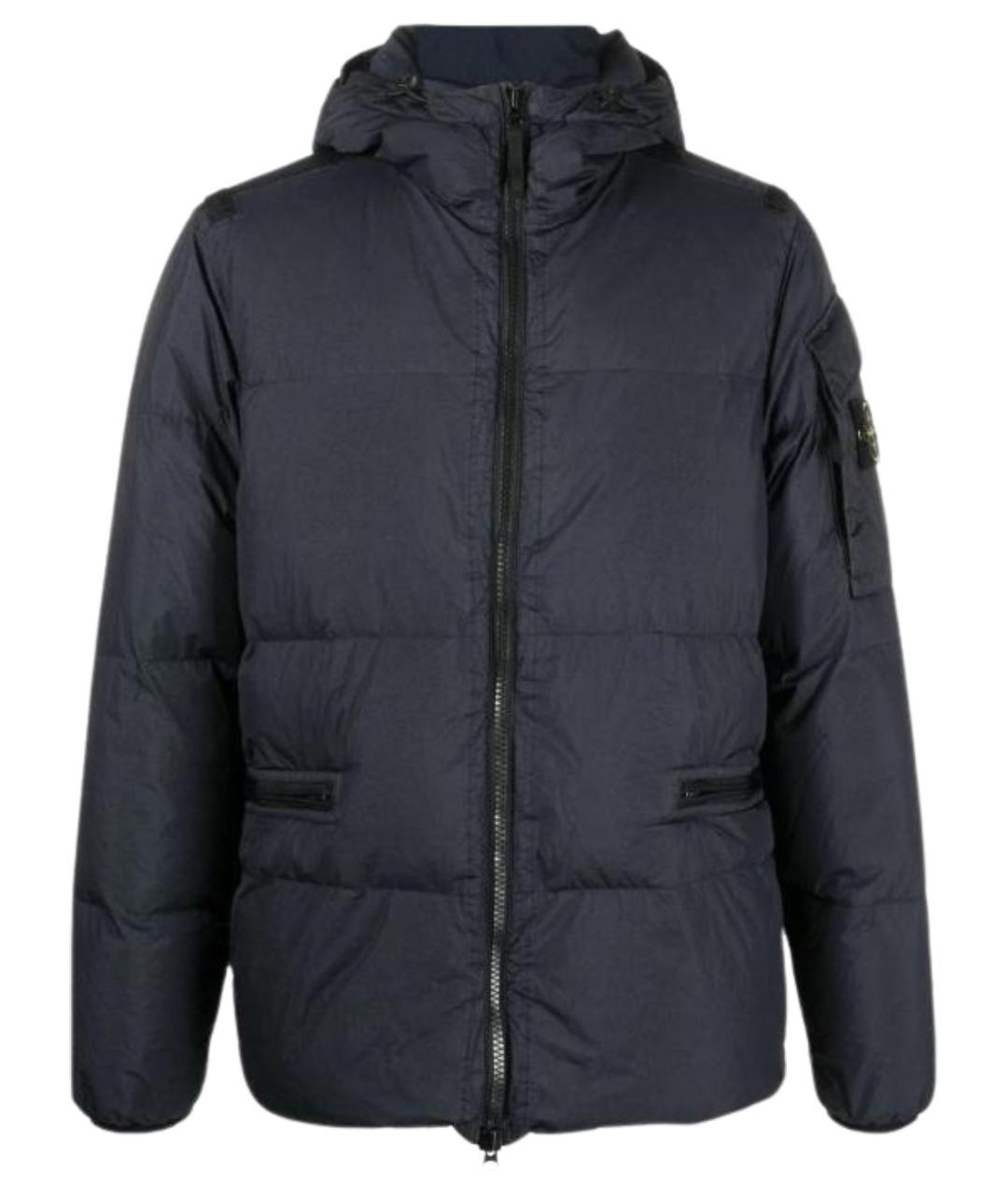 STONE ISLAND Темно-синий пуховик, фото 1