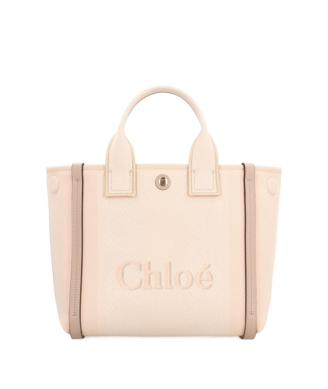 CHLOE Бежевая тканевая сумка тоут, фото 4
