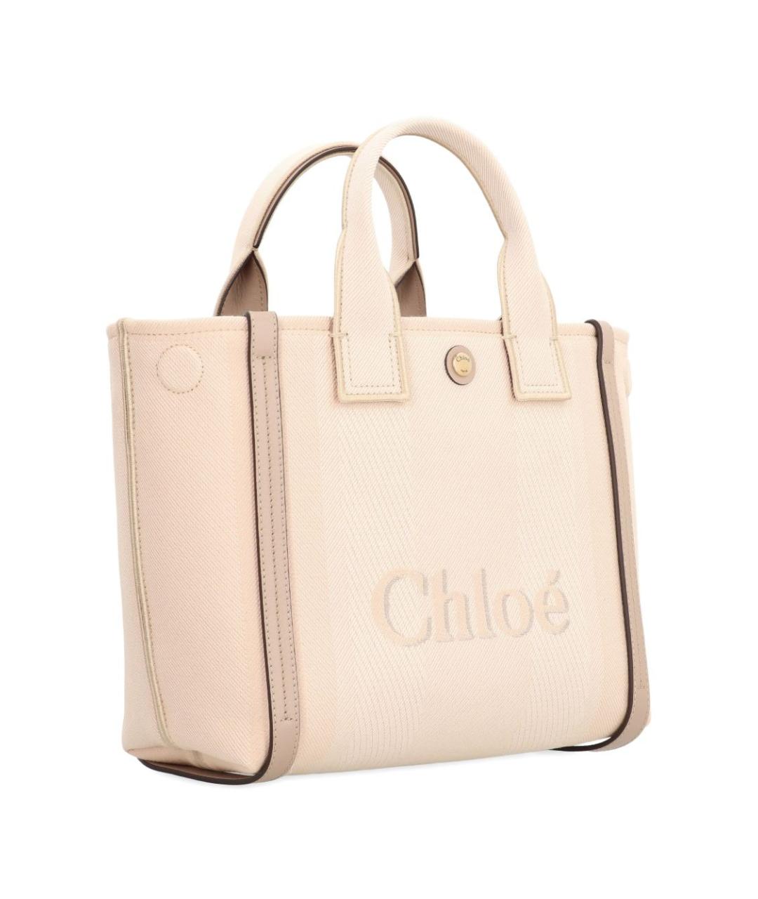 CHLOE Бежевая тканевая сумка тоут, фото 2