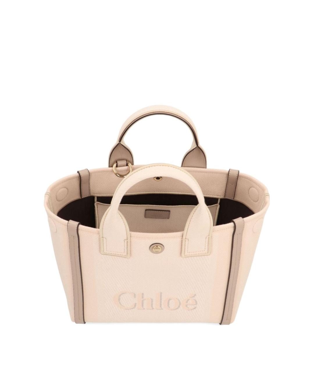 CHLOE Бежевая тканевая сумка тоут, фото 3