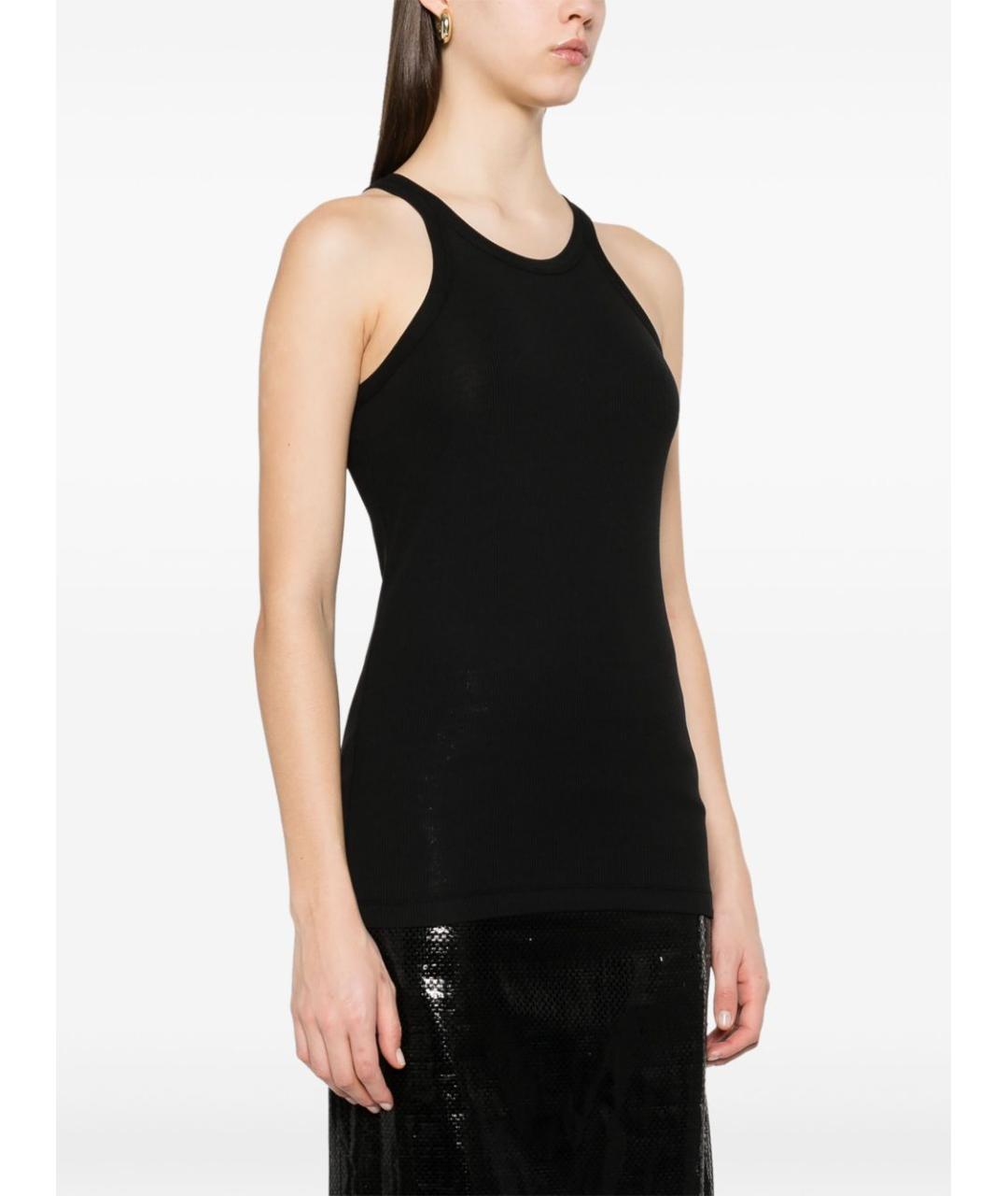 SPORTMAX Черная хлопковая майка, фото 2