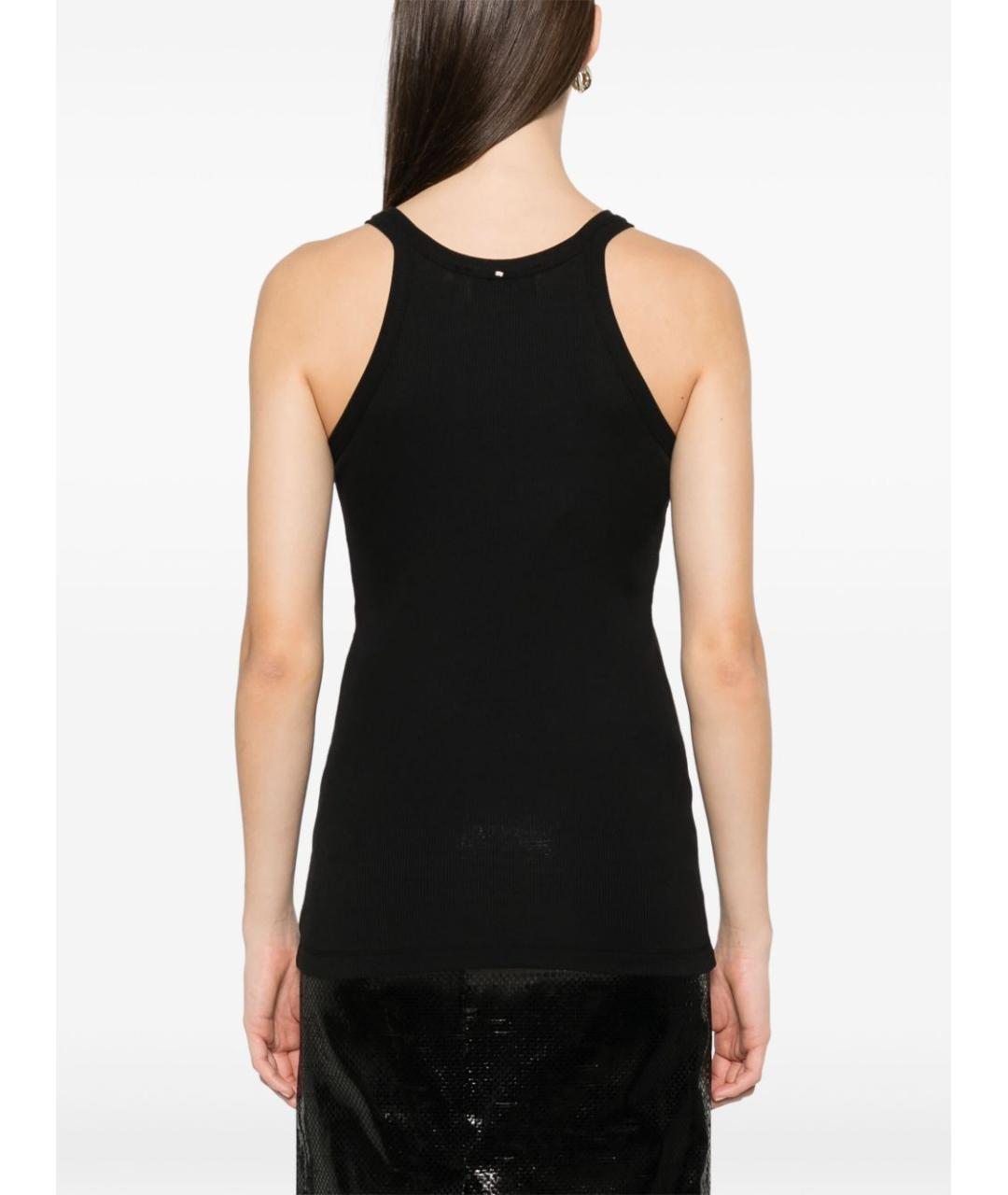 SPORTMAX Черная хлопковая майка, фото 4