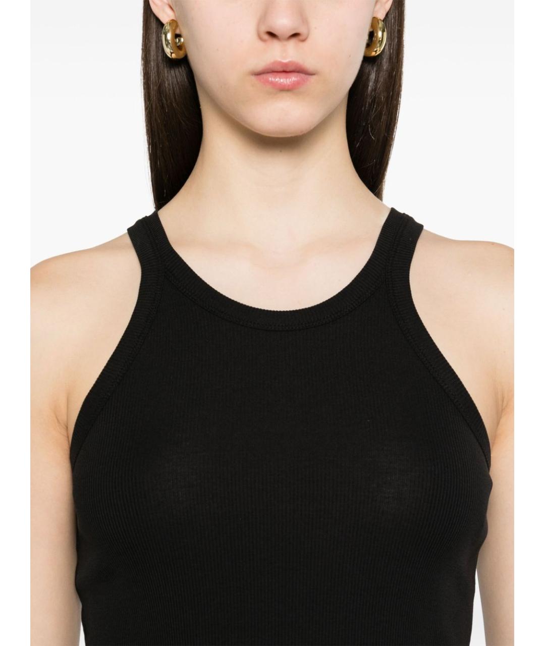 SPORTMAX Черная хлопковая майка, фото 3
