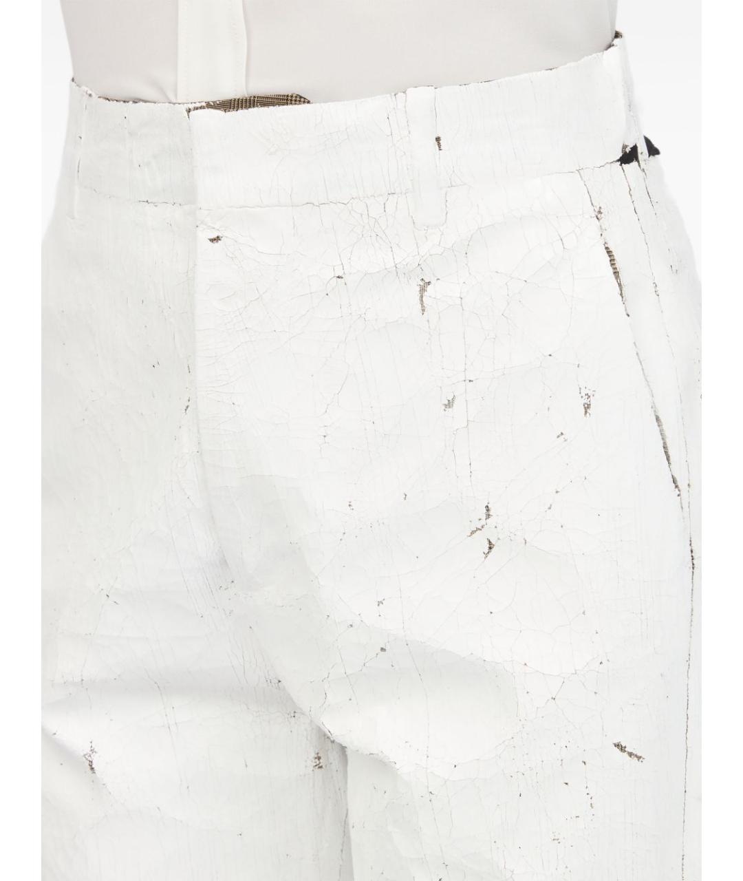 MM6 MAISON MARGIELA Белые полиэстеровые прямые брюки, фото 2