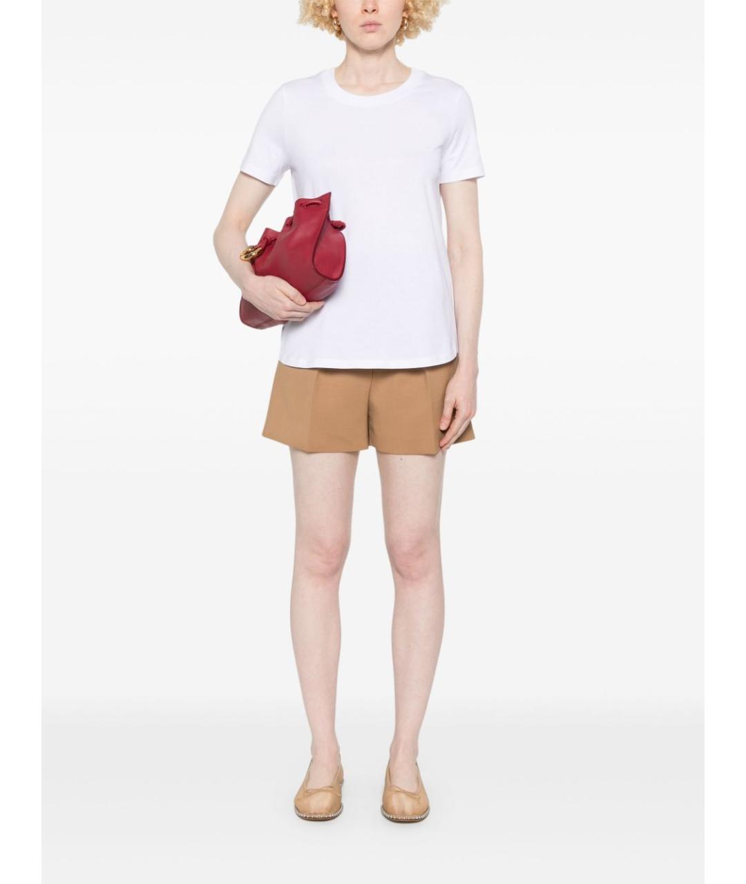'S MAX MARA Белая хлопковая футболка, фото 4
