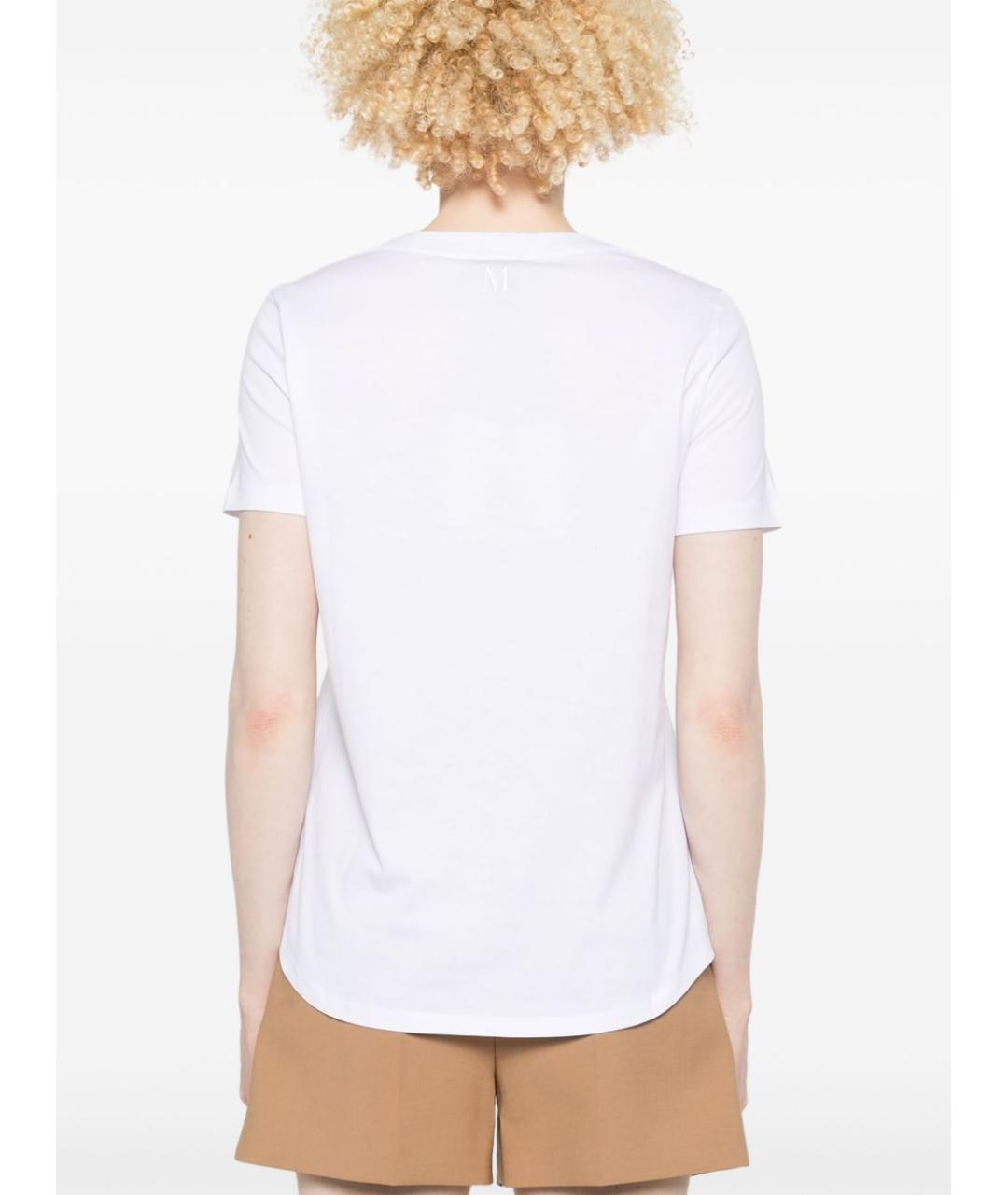 'S MAX MARA Белая хлопковая футболка, фото 5