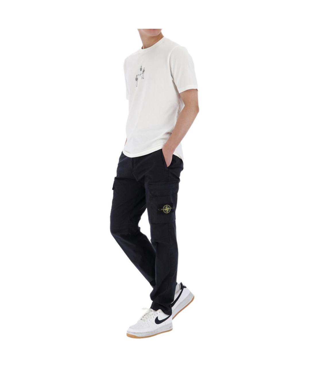 STONE ISLAND Темно-синие повседневные брюки, фото 4