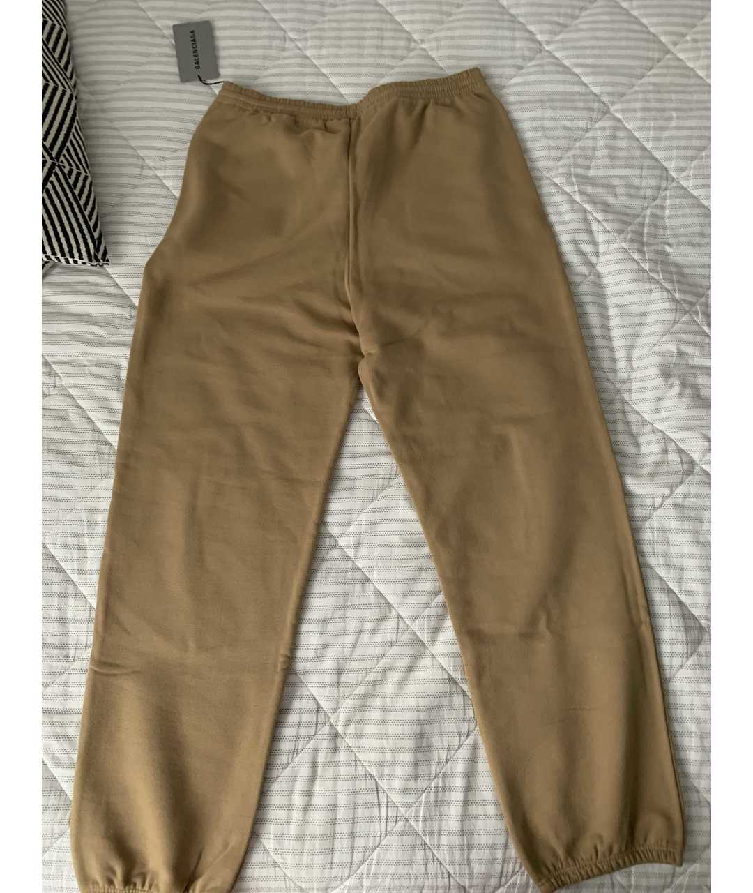 BALENCIAGA Бежевые хлопковые классические брюки, фото 3