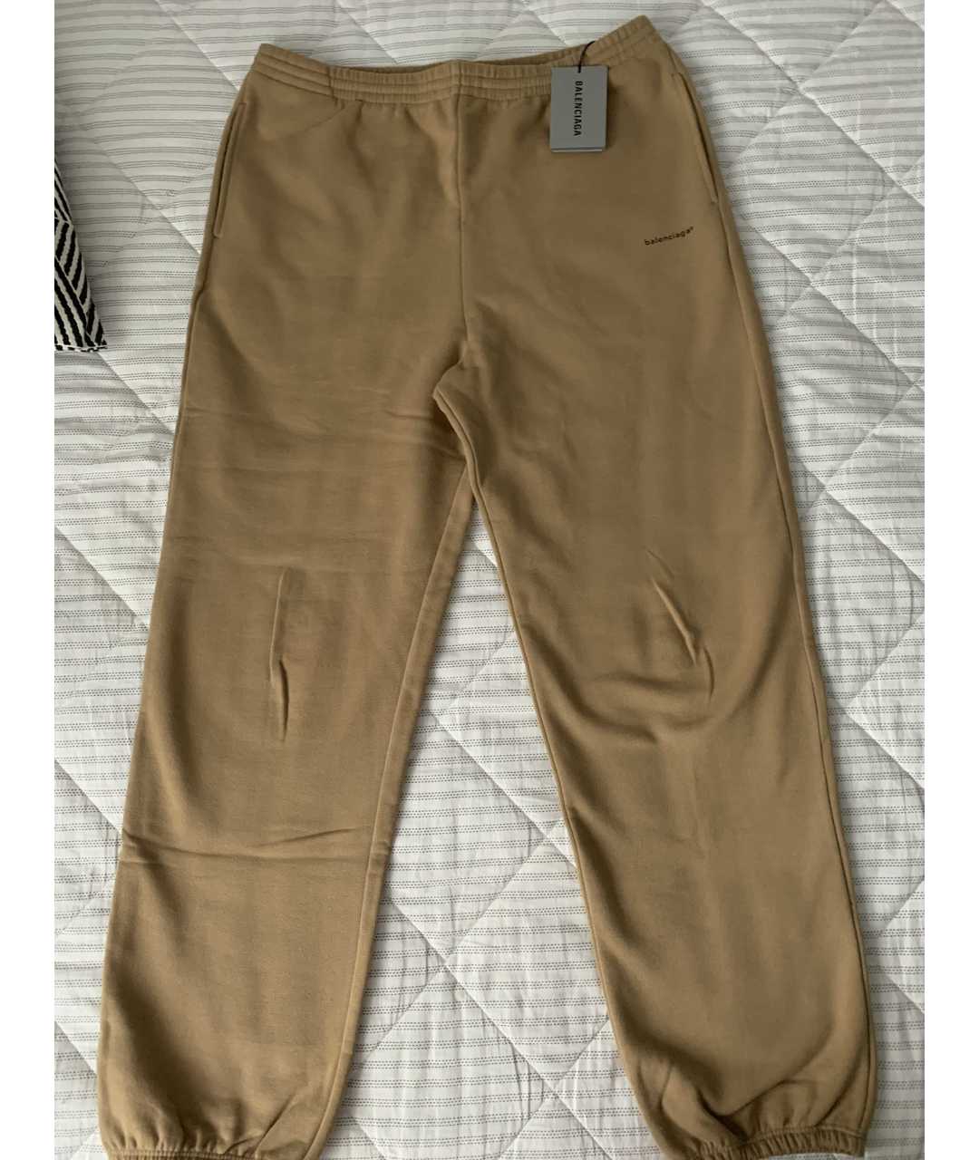 BALENCIAGA Бежевые хлопковые классические брюки, фото 5