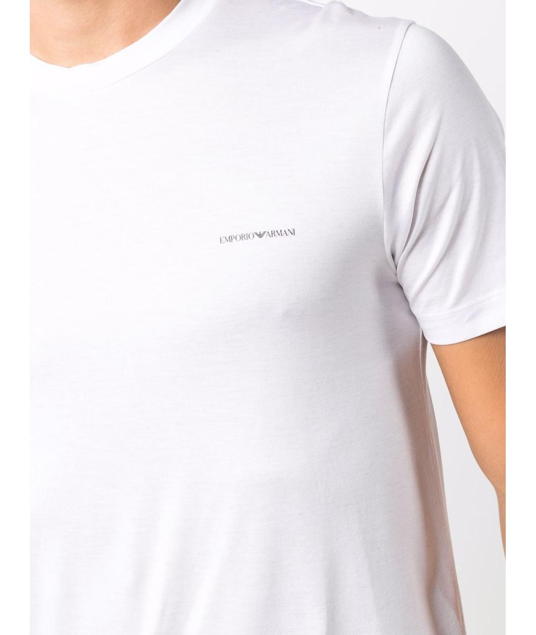 EMPORIO ARMANI Белая хлопковая футболка, фото 3