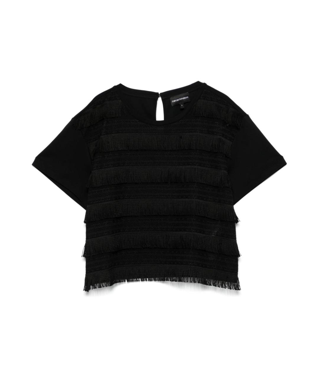 EMPORIO ARMANI Черная хлопковая футболка, фото 1