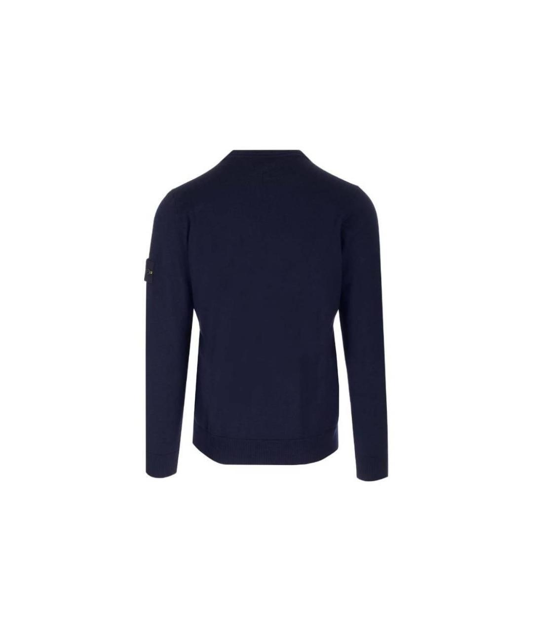 STONE ISLAND Темно-синий шерстяной джемпер / свитер, фото 2