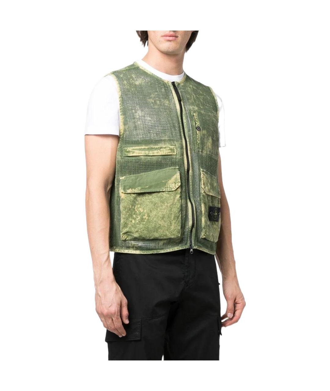 STONE ISLAND Зеленый жилет, фото 4