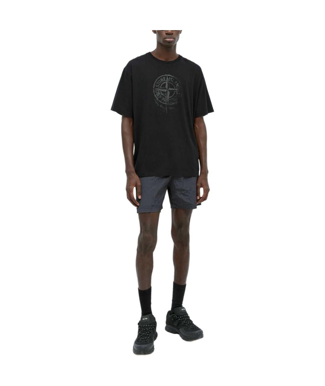 STONE ISLAND Антрацитовые шорты, фото 4