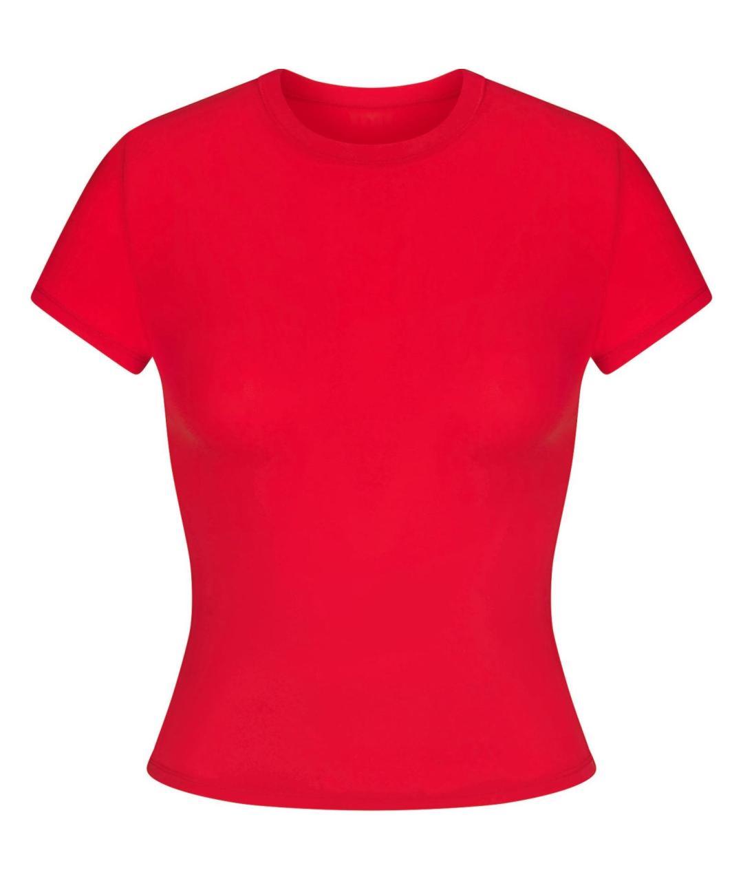 SKIMS Красная футболка, фото 2